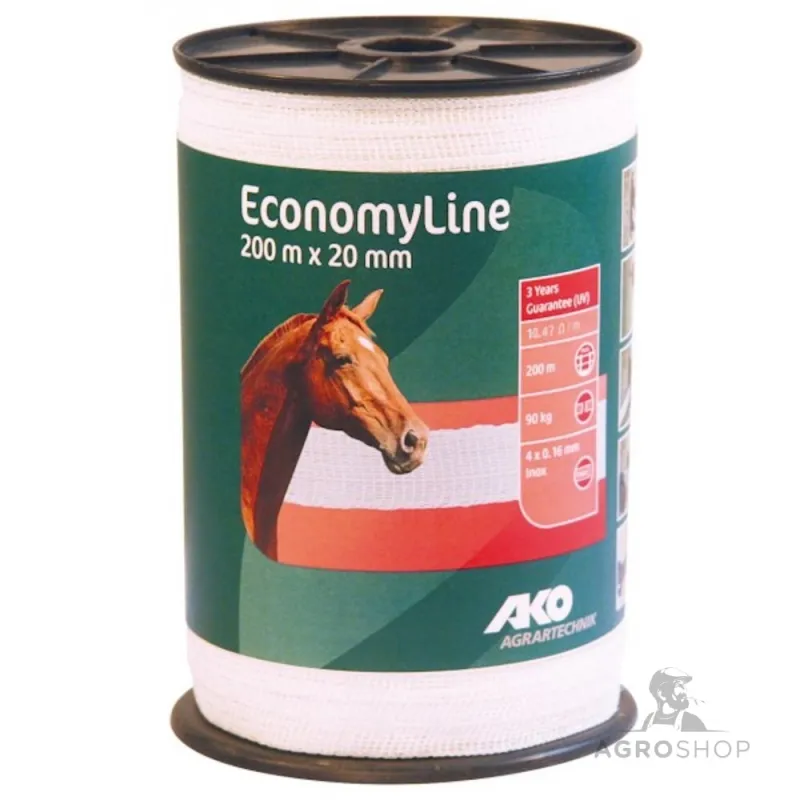 Tape EconomyLine White 20mm/200m AKO