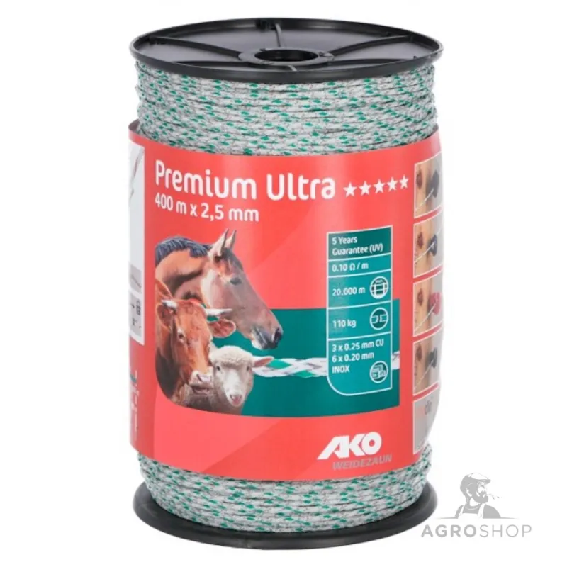 Poly Wire Premium Ultra White/green Ø2.5mm/400m AKO