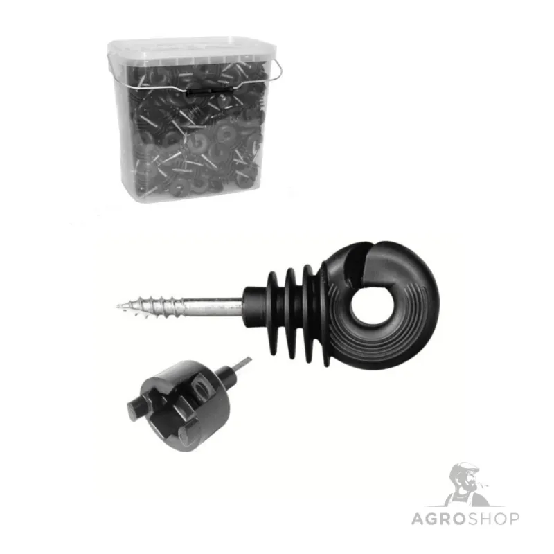 Extra strong ring insulators in a bucket 250 pcs + insulator installation tool