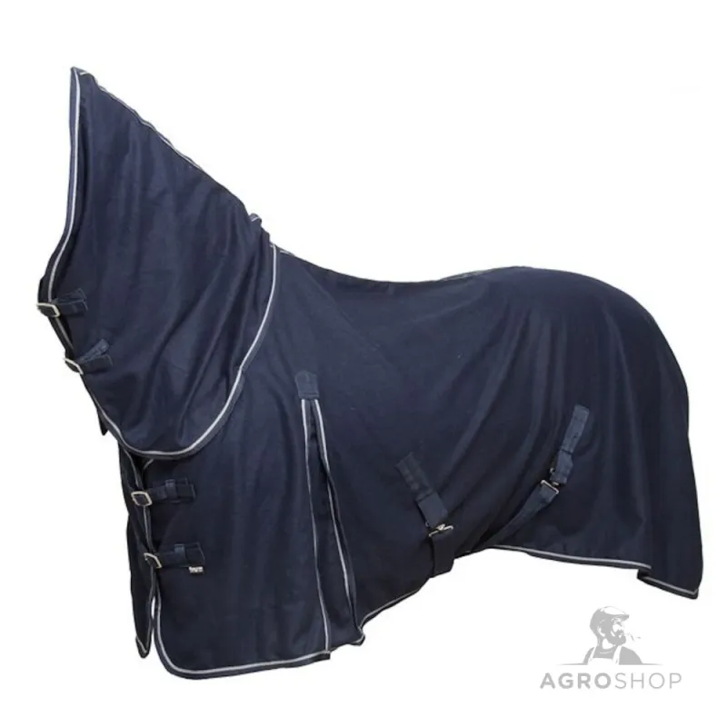 Fullneck fleece rug Gozo Navy Wahlstén