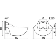 Water Bowl with Pipe Valve G51 Kerbl